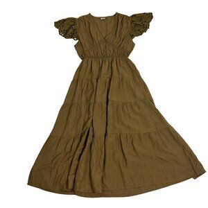 Oni Studio dress flutter sleeve V neck midi maxi lightweight M